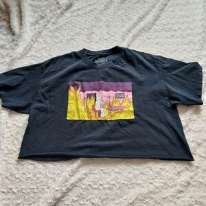 Bad Bunny Rabbit Graphic Black X100pre America Cropped Tour Concert T-Shirt